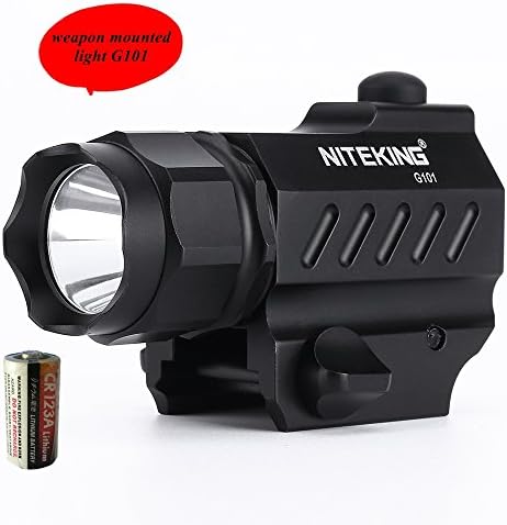 NITEKING weapon mounted light pistol light flashlight for gun pistol Handgun Torch Light tactical weapon light with pressure switch 2 Modes for Home Hiking Camping Hunting Sports Outdoor Activities