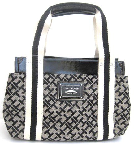 WOMEN'S TOMMY HILFIGER SMALL ICONIC HANDBAG (BLACK ALPACA)