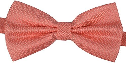 Gazebo Green Pre-Tied Coral Herringbone Bow Tie