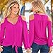 Sunward(TM) Women Fashion Deep V Collar Strapless Chiffon Long Sleeve Shirt (XLarge, Hot Pink)