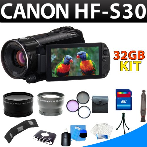 Canon Vixia Hf-s30 Hfs30 32gb Internal Flash Memory Camcorder + Wide Angle Lens + 2x Telephoto Lens + 3pcs Filter Kit + 32gb Sdhc Memory + More Deluxe Camorder Bundle Canon Vixia Hf-s30 Hfs30 32gb Internal Flash Memory Camcorder + Wide Angle Lens + 2x Telephoto Lens + 3pcs Filter Kit + 32gb Sdhc Memory + More Deluxe Camorder Bundle
