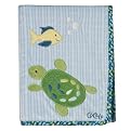Turtle Reef Appliqued Sherpa Blanket - 30" x 40"