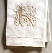 Set of 6 Monogram Embroidered Guest Towel - K