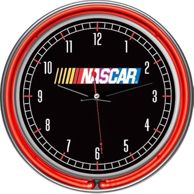 NASCAR Chrome Double Ring Neon Clock, 14"
