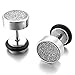 Men's 8mm Stainless Steel Stud Resin Earrings Black Silver Tapers Plugs Tunnel