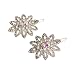 2 Silvertone Aurora Borealis Rhinestone Flower Hair Barrette Clip