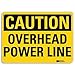 Safety Sign, Overhead Power Line, 7 in. H (2 Pieces)