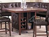 Counter Height Dining Table with Storage Dark Brown Finish