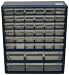 PLASTIC ORGANIZER STORAGE UNIT W/ 42 BIN DRAWERS