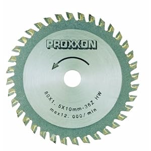 Proxxon 28732 3-9 64-Inch 80mm Carbide Tipped Saw Blade 36-Teeth by Proxxon