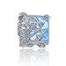 VictoriasJewelry Large White Gold Opaque Blue Square Cocktail Ring