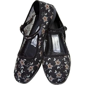 Black Glitter Mesh Mary Jane Chinese Shoes