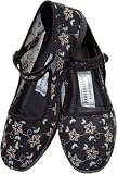 Black Glitter Mesh Mary Jane Chinese Shoes