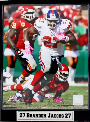 Encore Select 510-FBNYG27-2 New York Giants No. 27 Brandon Jacobs 9 in. x 12 in. Plaque2
