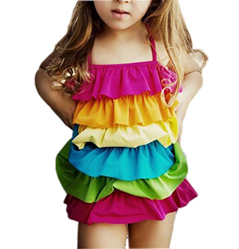 Wildwalk Cute Baby Girl Rainbow Swimwear Bikini Onesie