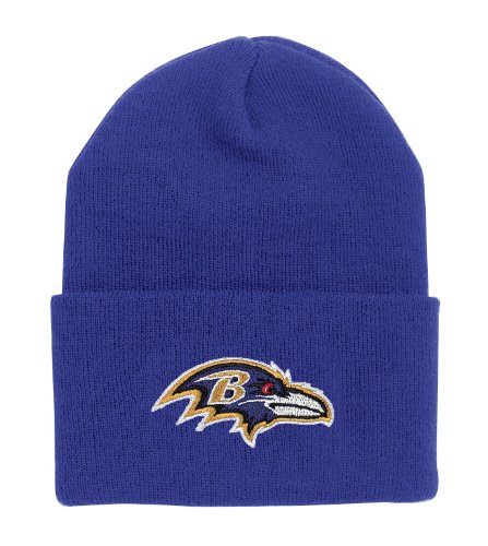 NFL Men's End Zone Cuffed Knit Hat - K010Z (Baltimore Ravens, One Size Fits All)