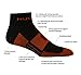MudGear Quarter Crew Trail Socks, Blister-Resistant, Sweat-Resistant & Quick-Drying for Running, Hiking & Cycling, Non-Slip, Breathable, Cushioned Footbed, Made in USA, 2-Pack, Large, Black/Orange