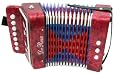 DeRosa Childrens Red 7 Key Toy Accordion Squeeze Box