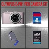 Olympus PEN E-PM1 Digital Camera (Pink) W/14-42mm Lens + Huge Accessories P ....