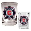 Chicago Fire MLS Rocks Glass and Square Shot Glass Set - Primary Logo Chicago Fire MLS Rocks Glass and Square Shot Glass Set - Primary Logo