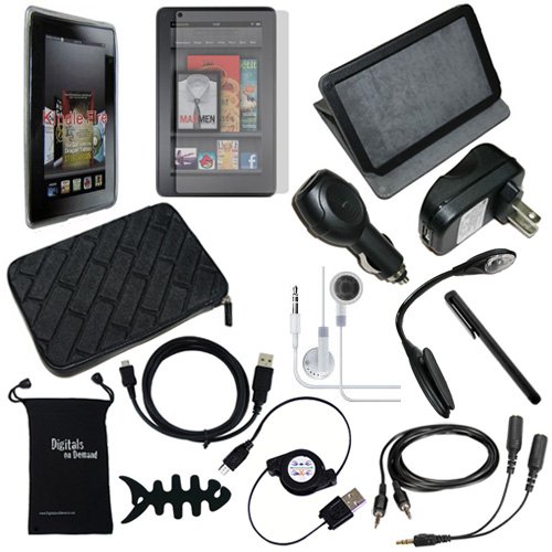 DigitalsOnDemand 15-Item Accessory Bundle for New Amazon Kindle Fire Full Color 7 Multi-touch Display Wi-Fi Tablet