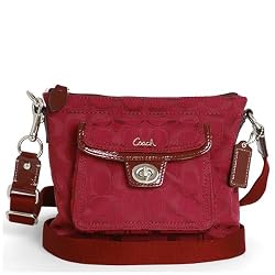 Coach Signature Front Pocket Swing Pack Cross Body Bag 45026 Crimson Red