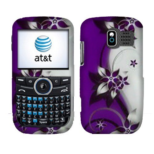 Purple Silver Vines 2D Silver Texture Faceplate Hard Plastic Protector Snap-On Cover Case For Pantech Link P7040