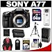 Sony Alpha SLT-A77 Translucent Mirror Technology Digital SLR Camera Body with 64GB Card + Backpack + Battery & Charger + Remote + Tripod + Accessory Kit