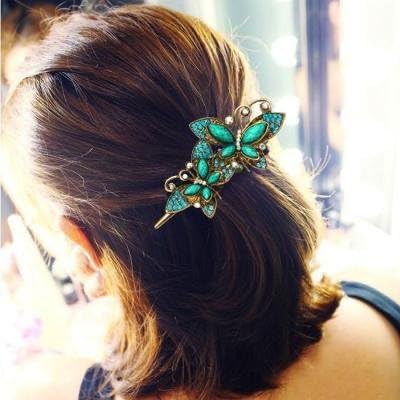 InWE Vintage Couple Butterfly Pin Stick Clip Alloy Barrette Claw Hair Accessory