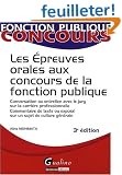 Les �preuves orales aux concours de la fonction publique