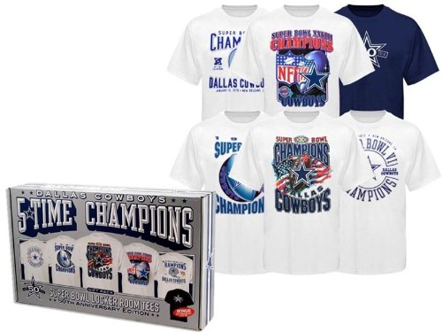 Dallas Cowboys 50th Logo Six-Pack T-Shirt Box Set(Size=SMALL)