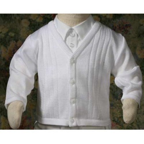 Baby Boys White Cardigan Sweater
