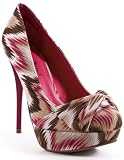 Anne Michelle Dynamite-80x Ikat Print High Heel Pumps