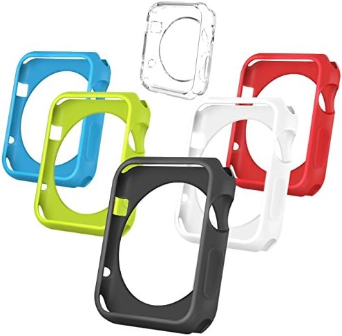 Apple Watch Case,HAPPIGO 6 Color Combination Pack TPU Cases for Apple Watch / Watch Sport / Watch Edition 2015 Release (42mm Version)