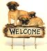  - Pug Dog Welcome Key - Leash holder Rack 3 Hooks