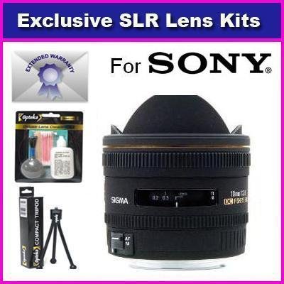 Sigma 10mm f/2.8 EX DC HSM Fisheye Lens for For Sony DSLR-A200 A300 A350 A100 A700 A700 A900 A230 A330 A750 Includes 7 Year Warranty + Extras