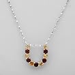 Necklace With 1.25ctw Precious Stones - Genuine Citrines and Garnets Crafted in 925 Sterling silver Length 16in
