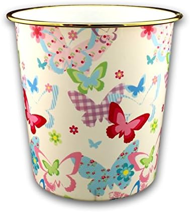 Waste Basket Plastic Round Decorate Can - Butterfly Meadow by MADesigns