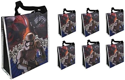 STAR WARS Set of 6 Medium Sized Tote Party Bags - Star Wars Birthday Party Favor Bags Measure 12" x 10.5" x 3.75"