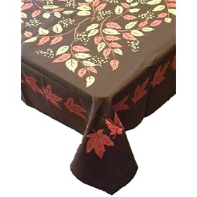 Buy Autumn Leaves Tablecloth in Brown by Sliced Bread