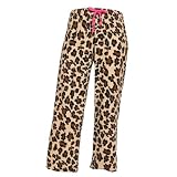 Leopard Spots Fun Print Novelty tie cord flannel cotton pants for lounging, sleep, sports. Unisex relaxed fit, available in 5 adult sizes