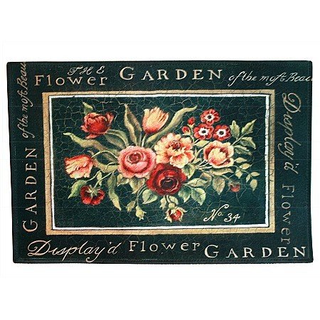 VELOUR-FUSSMATTE FLOWER GARDEN WASCHBAR 75x50CM
