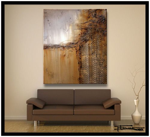 XL 48 X 36 X 1.5 Limited Edition, Hand Embellished, Textural, Abstract Painting. Giclee on Canvas.