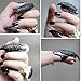 World Pride Antique Retro Black Pattern Punk Crystal Paved Fingertip Finger Claw Ring Set, Set of 5pcs