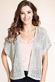 Indigo Collection Metallic Open Knit Shrug