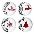 Christmas Snack Plate Set of 4 - Assorted (6.25")