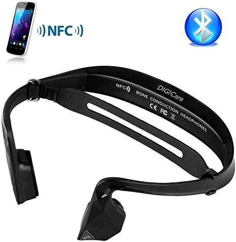 DIGICare Bone Conduction Headphones Bluetooth Headsets Earphone Stereo Music Mic Hearing Aids Ear Release NFC Rechargeable (Classic Black)