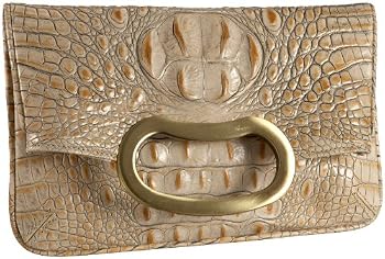 Jalda Croc-Embossed Bean Clutch