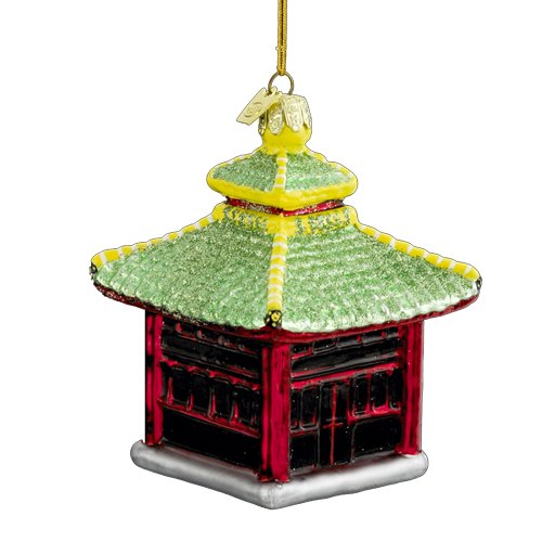 Kurt Adler 3-3/4-Inch Noble Gems Glass Pagoda Ornament