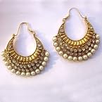 Earrings - Ethnic Pearl Polki Earring by Adiva ANSATOCOO46
